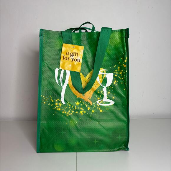 Wegmans — Green Christmas Love Holiday Heart Reusable Grocery Tote Gift Bag NWT! - Picture 2 of 6